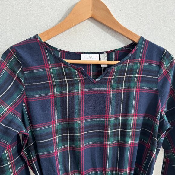 The Children's Place Girls Plaid Peasant Dress - Tidal - Size XXL (16) - NWT - Picture 4 of 7